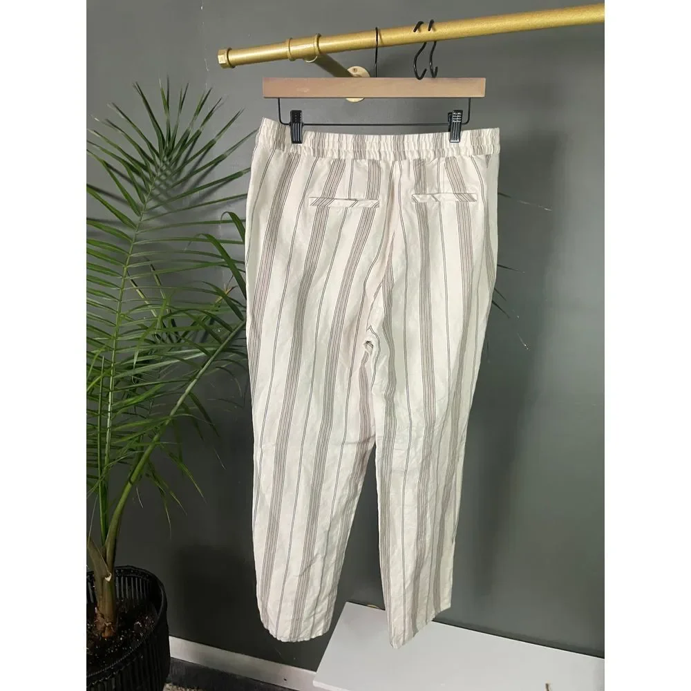J Jill Love Linen Striped Wide Leg Beach Summer Casual Trouser Size S - Picture 3 of 7